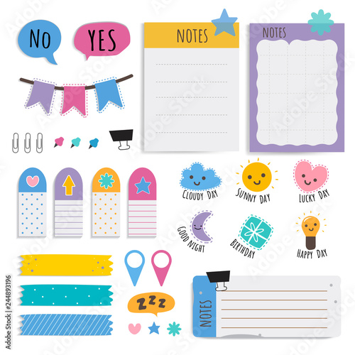 Colorful sticky note set