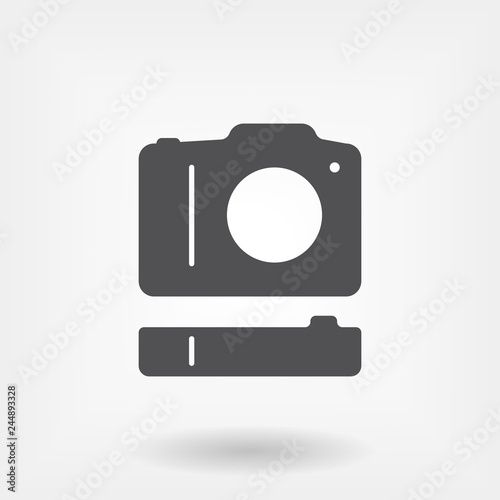 Dslr photo camera and vertical battery grip