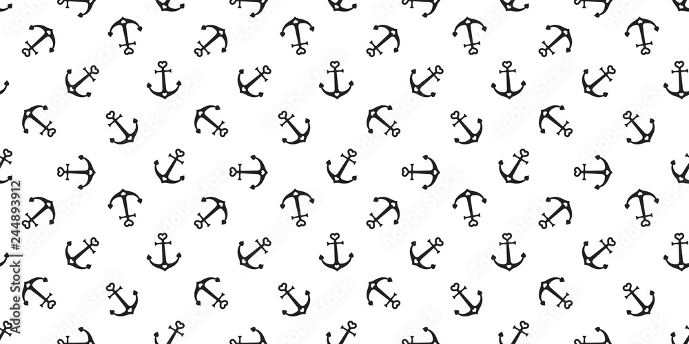 Anchor Seamless Pattern heart valentine helm boat vector isolated background wallpaper