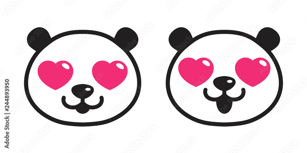 bear panda vector heart eye valentine icon cartoon polar bear bamboo teddy logo character illustration bear panda vector heart eye valentine icon cartoon polar bear bamboo teddy logo character illustration
