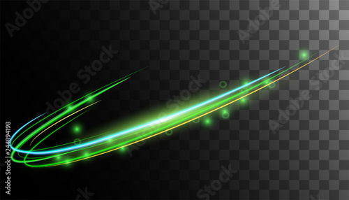 Transparent glow green light effect.glitter powder splash background. Green dust. Magic mist glowing. Round frame vector.