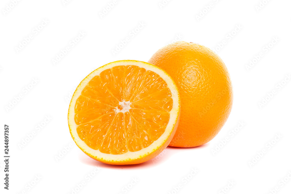 Ripe Oranges on a white background isolated. Ripe Oranges on a white background isolated.