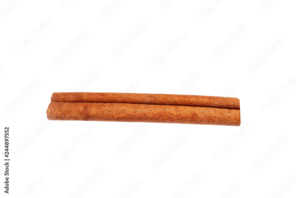 Cinnamon sticks and anise isolated on white background. Spice.