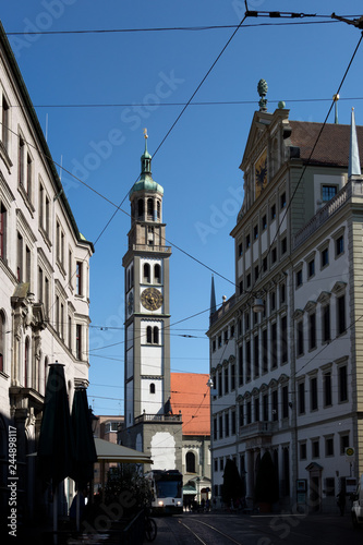 Tower of St. Peter and townhall in Augsburg