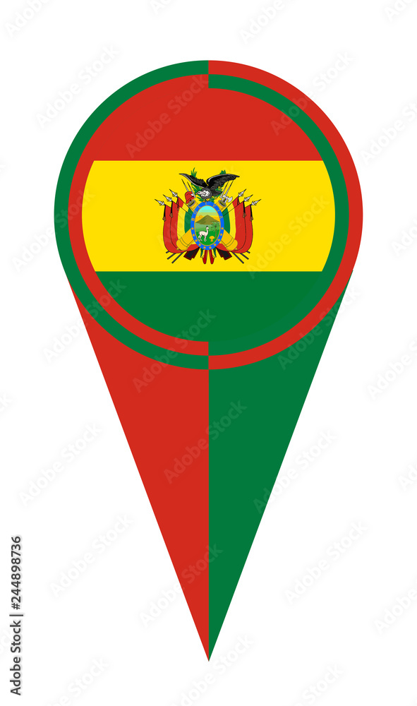 Bolivia Map Pointer Location Flag Bolivia Map Pointer Location Flag