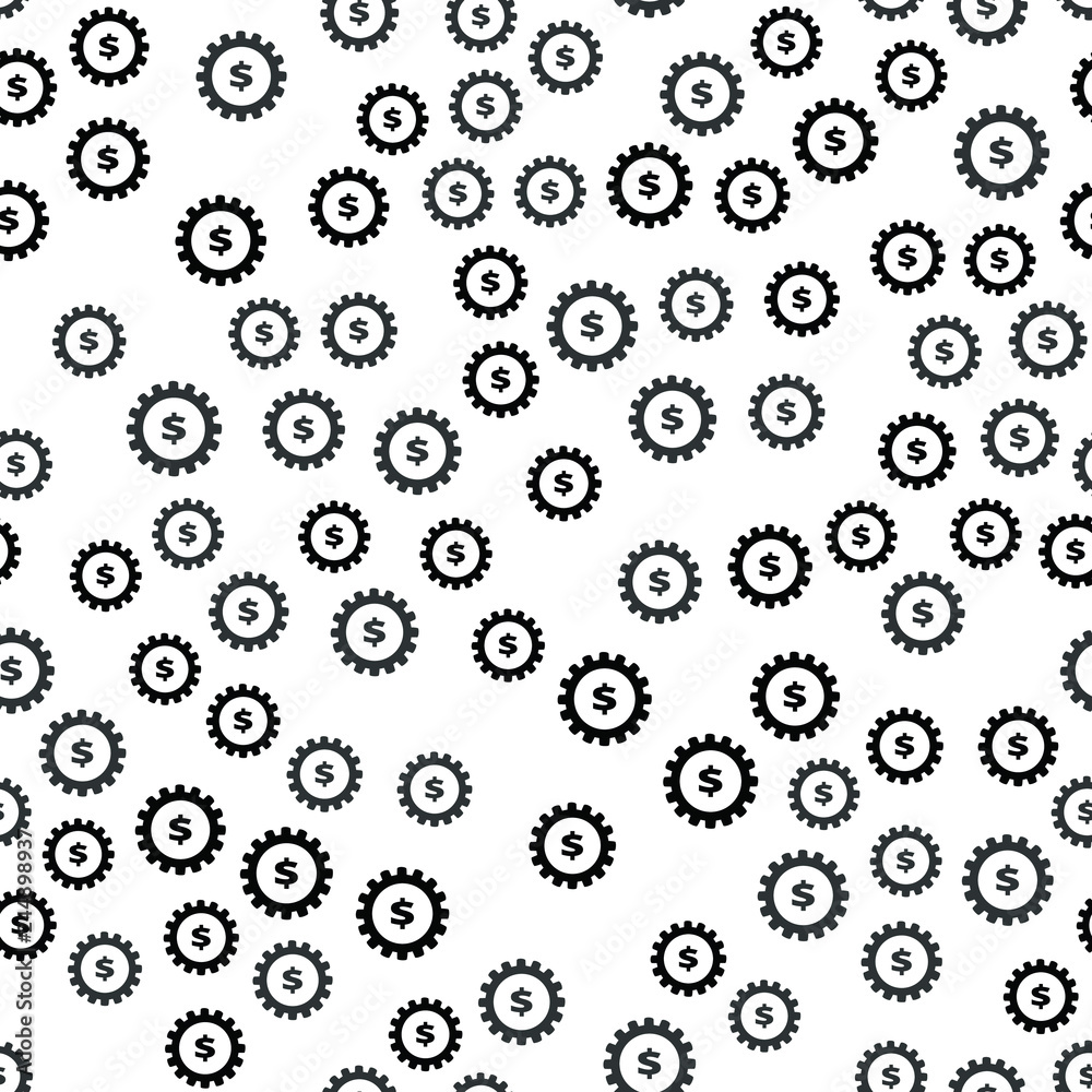Gears and Icons Seamless vector EPS 10 pattern