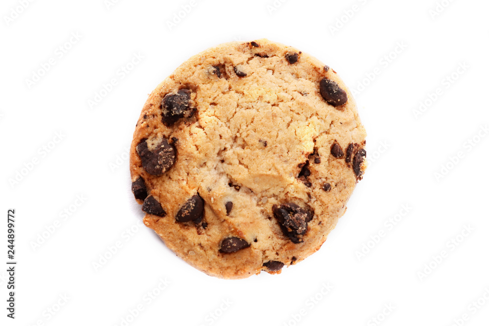 close-up image of chocolate chips cookies. Chocolate chip cookies isolated on white background. close-up image of chocolate chips cookies. Chocolate chip cookies isolated on white background.
