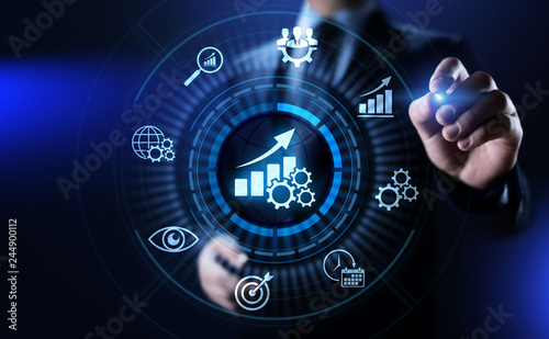 KPI key performance indicator increase optimisation business and industrial process.