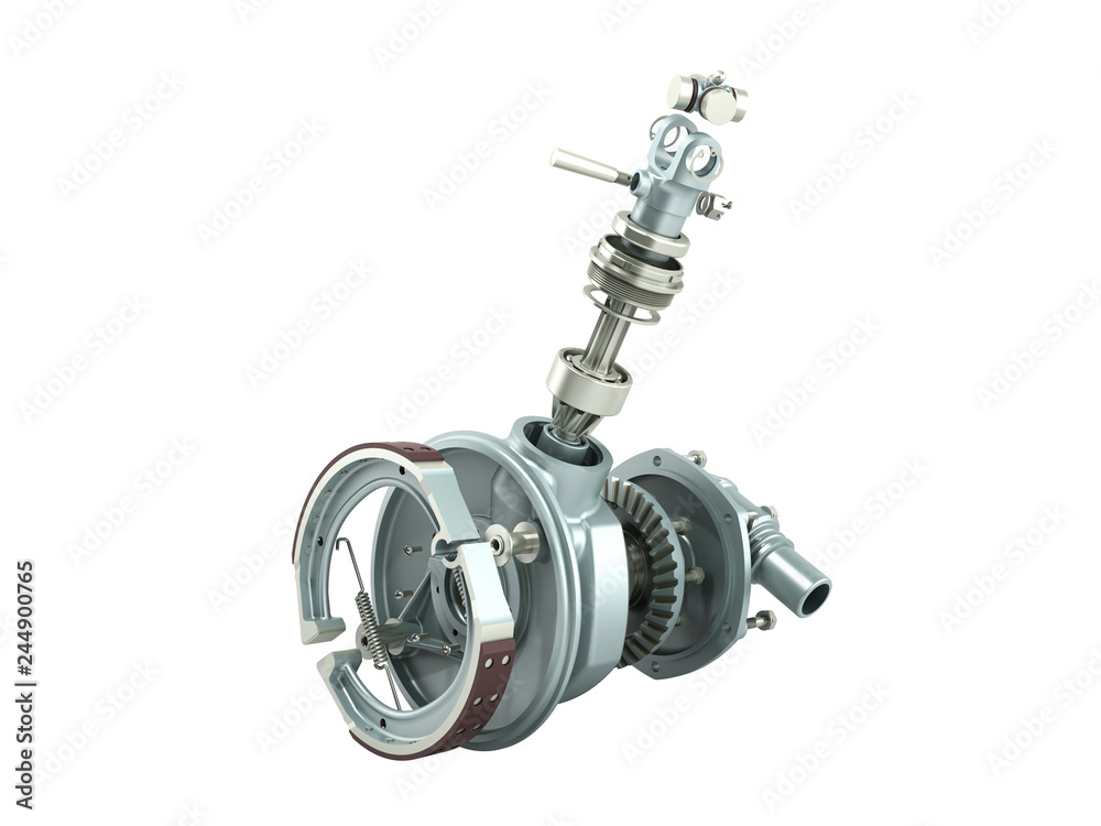 truck wheel drive and braking system 3d render on white no shadow truck wheel drive and braking system 3d render on white no shadow