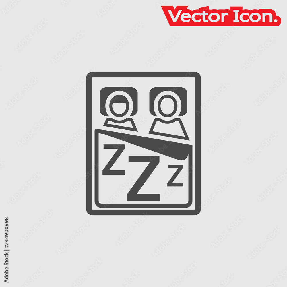 Sleep icon isolated sign symbol and flat style for app, web and digital design. Vector illustration.