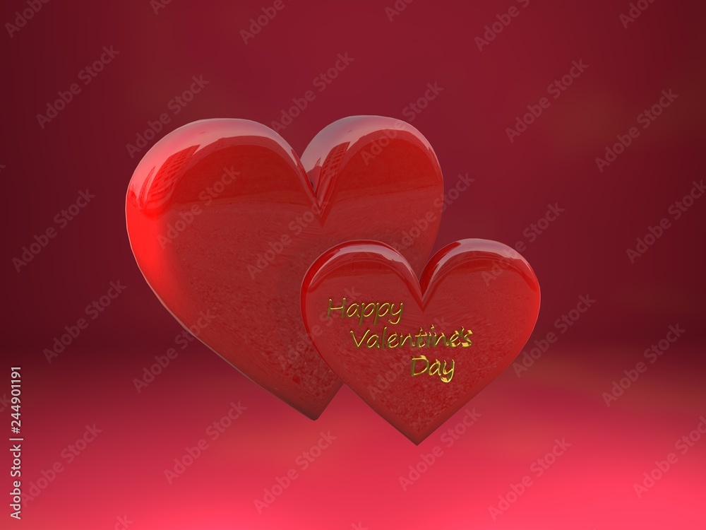 3drender Happy Valentine's simple red heart sharp 3drender Happy Valentine's simple red heart sharp