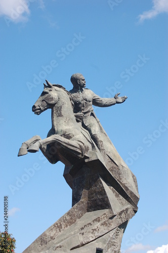 Statue of horse and rider Havana  Cuba