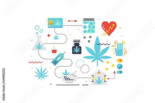 Medical cannabis concept  illustration