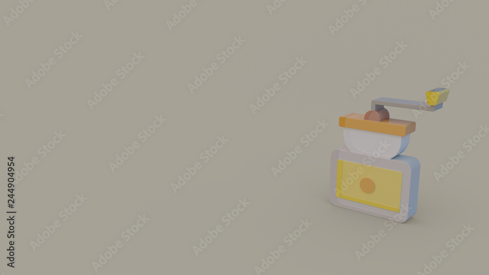 3d icon of coffee grinder 3d icon of coffee grinder