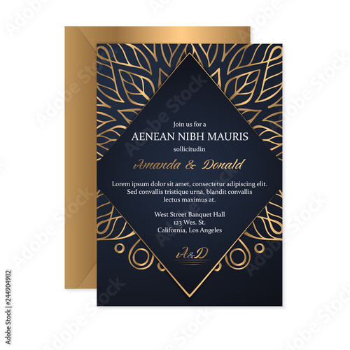 Gold wedding card
