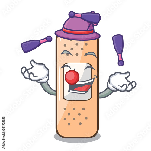 Juggling sticking plaster isolated with on cartoon