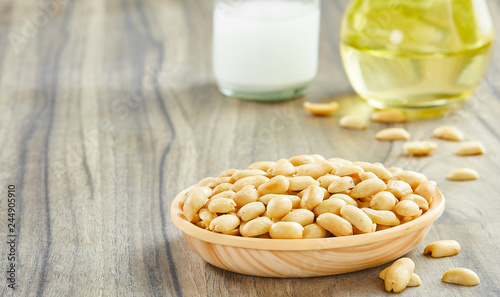 Peanuts oil and healthy food for life photo