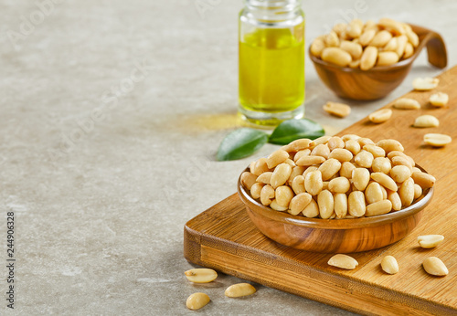 Peanuts oil and healthy food for life photo