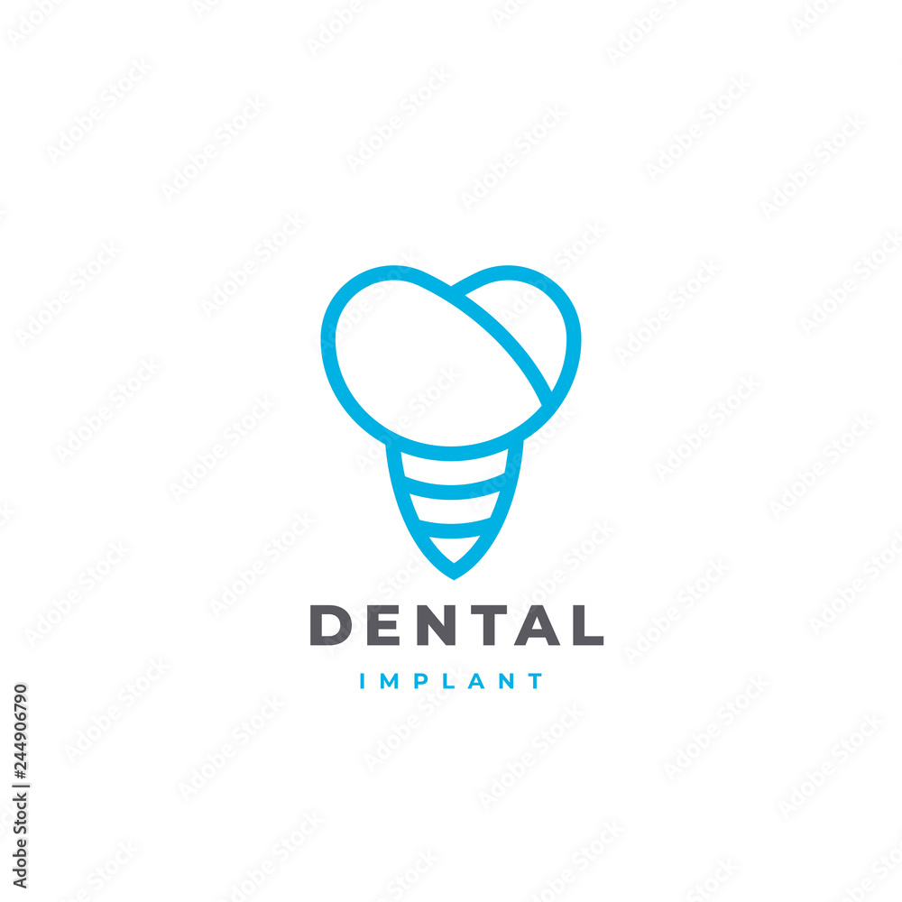 Modern minimal dental implant logo design. Abstract tooth implant icon logotype. Dental clinic vector sign mark icon. Modern minimal dental implant logo design. Abstract tooth implant icon logotype. Dental clinic vector sign mark icon.