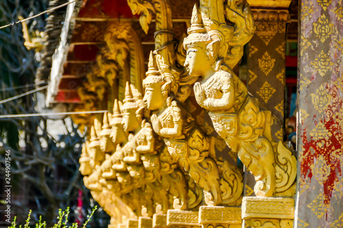Photography statue in thai temple, digital photo picture as a background