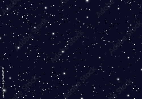 Space with stars universe space infinity and starlight background. Starry night sky galaxy and planets in cosmos pattern.