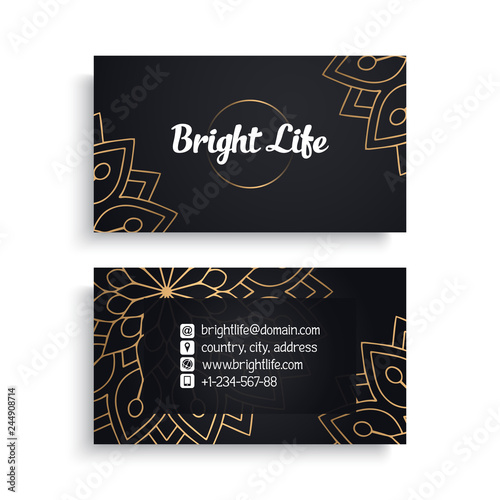 Business Card. Vintage decorative elements
