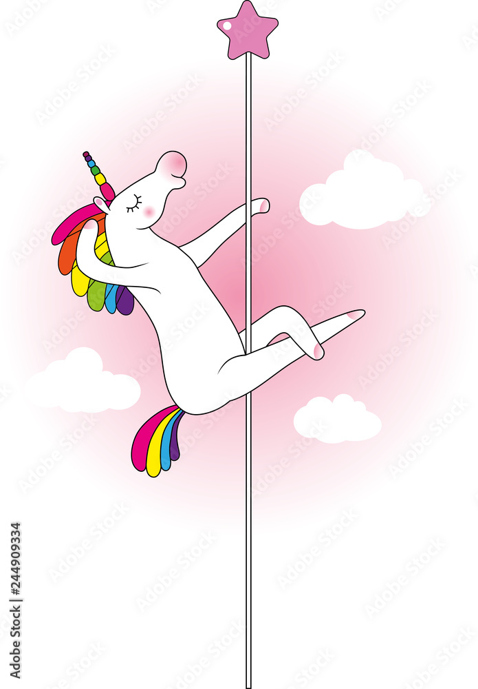 Unicorn pole dancer Stock Vector | Adobe Stock