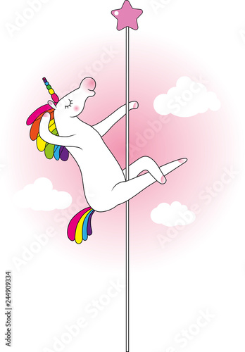 Unicorn pole dancer