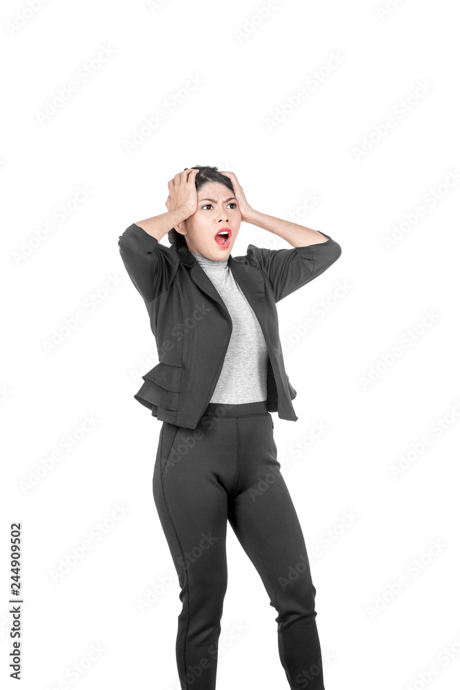 Young asian business woman with facial expression shocked Young asian business woman with facial expression shocked