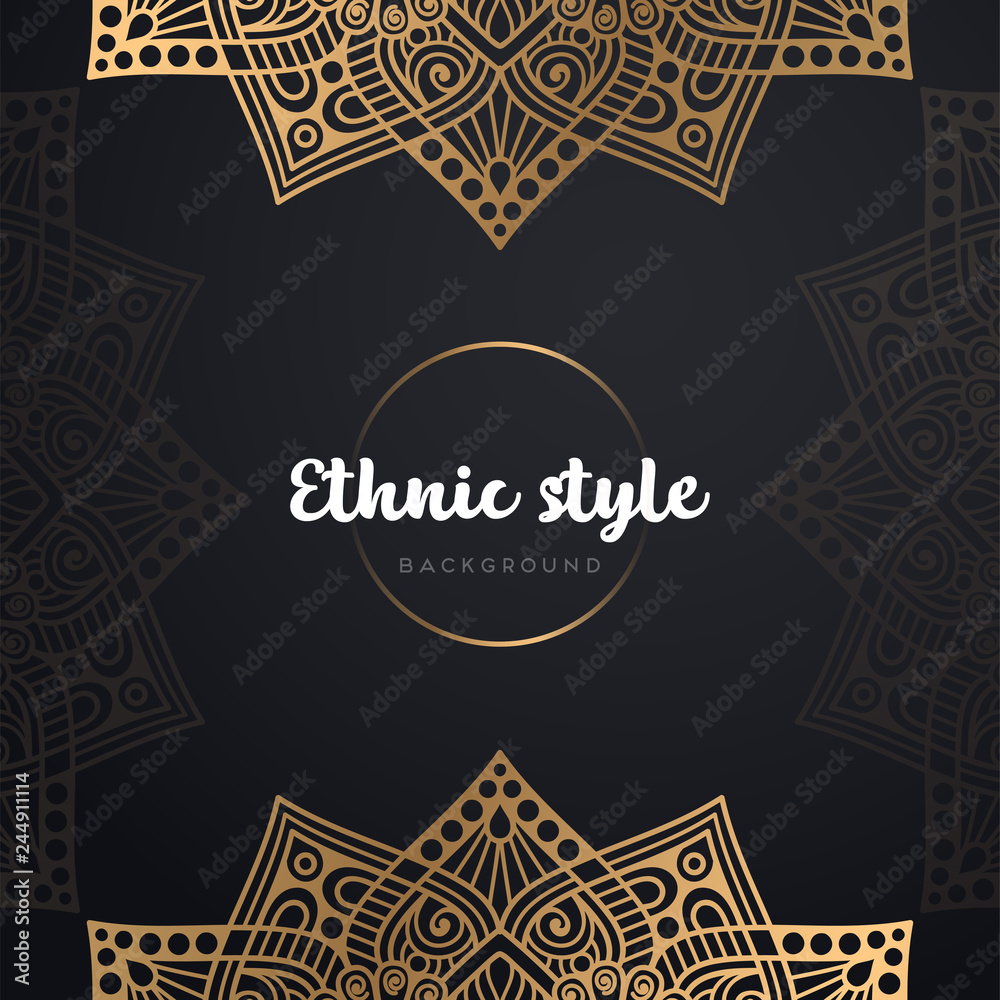 Gold background with mandala Gold background with mandala