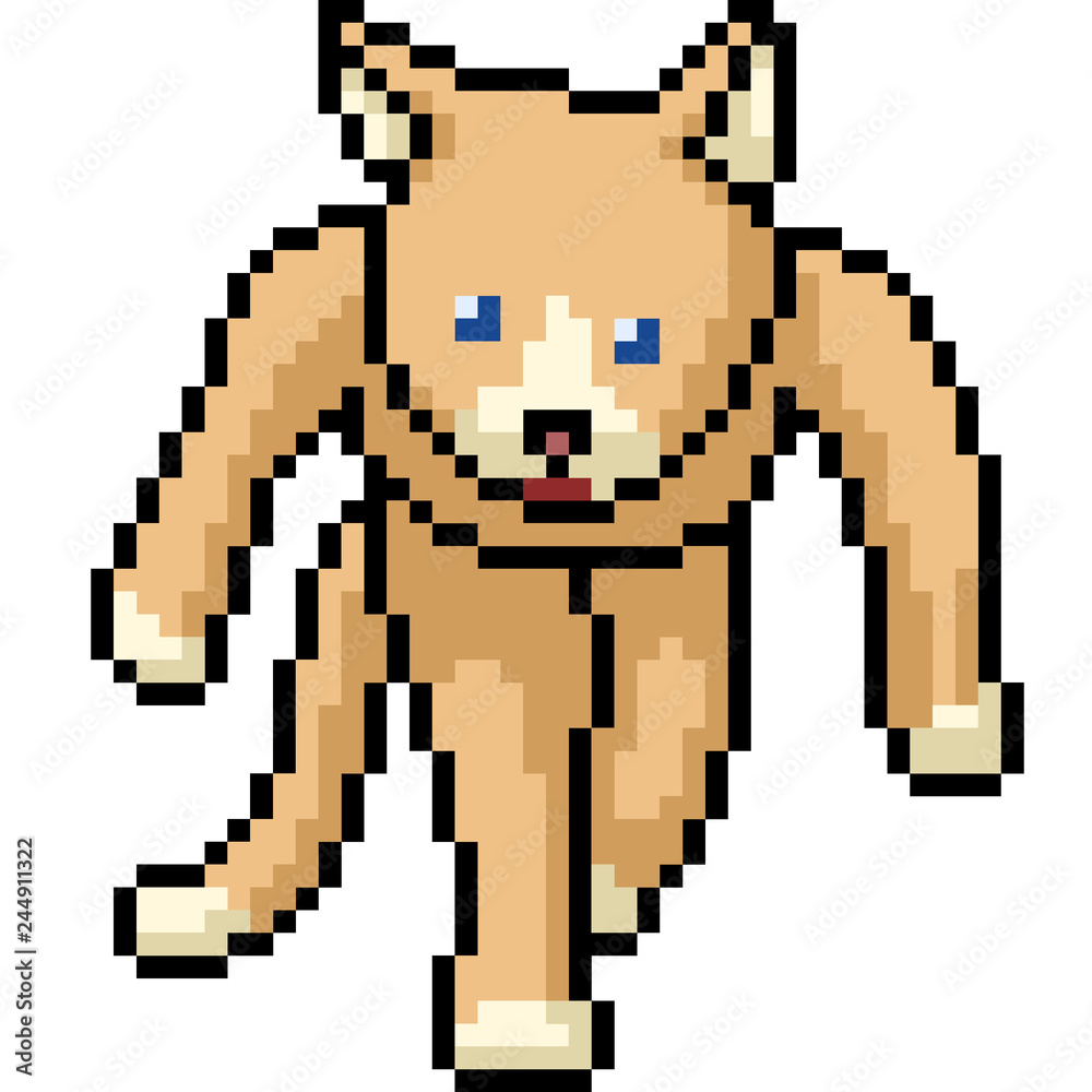 Fototapeta premium vector pixel art cat monster