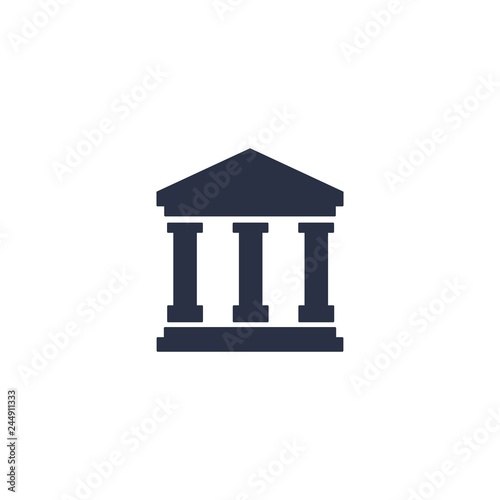Financial institution, bank. Vector icon on white background.