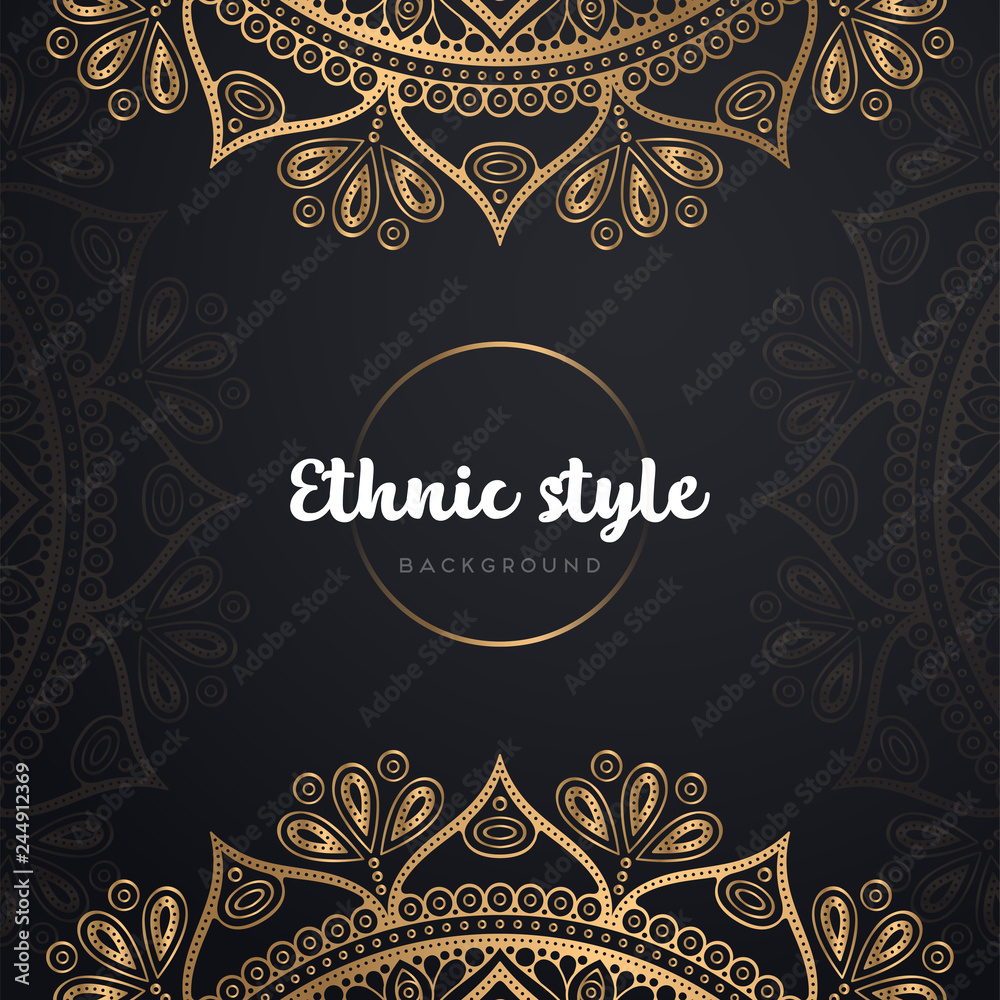 Gold background with mandala Gold background with mandala