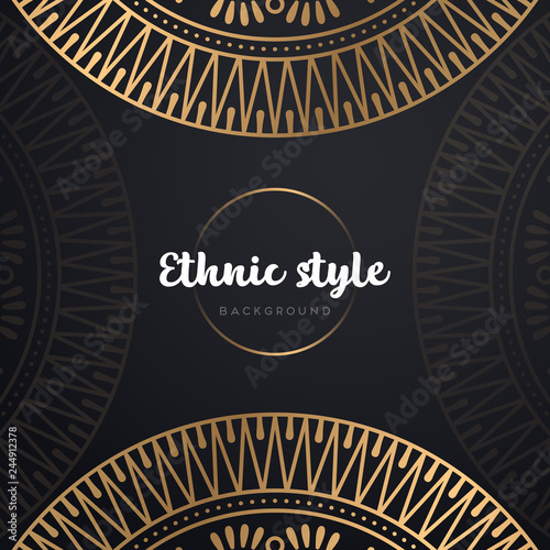 Canvas Print Gold background with mandala