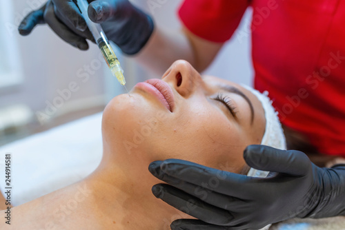 Needle mesotherapy,Microneedle mesotherapy, treatment woman photo