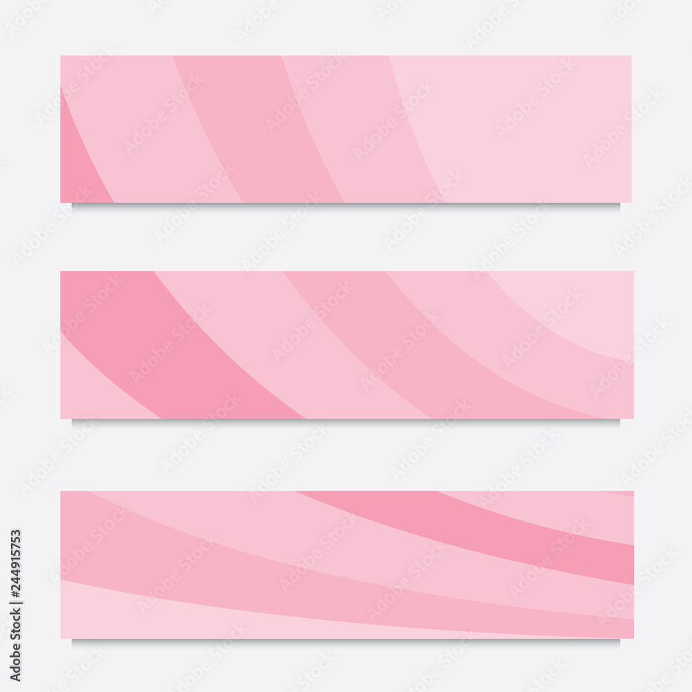 set of pink abstract banner background