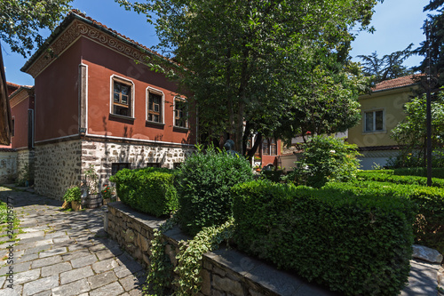PLOVDIV, BULGARIA - JULY 5, 2018:  Museum Balabanov's House in architectural and historical reserve The old town in city of Plovdiv, Bulgaria