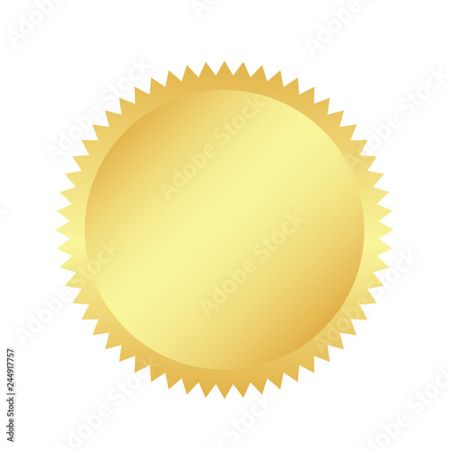 Golden retro sticker. sunburst design elements. The golden, brilliant ray of fireworks. Best for sale sticker, price tag, quality mark. flat vector illustration