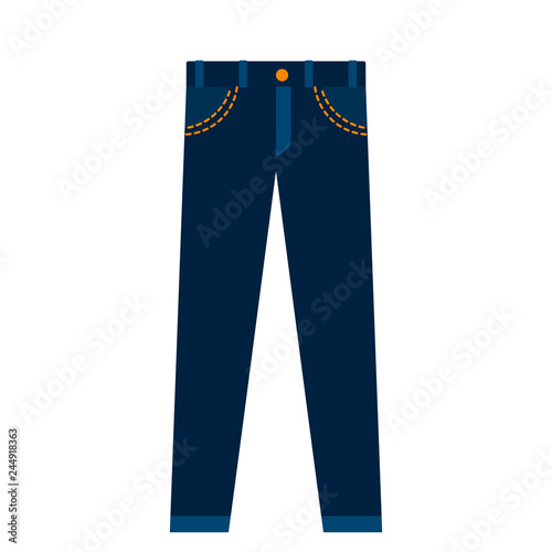 Icon blue jeans unisex. flat vector illustration