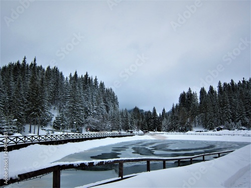 Frozen lake in Jasna ski resort, Low Tatras, Slovakia © Iryna