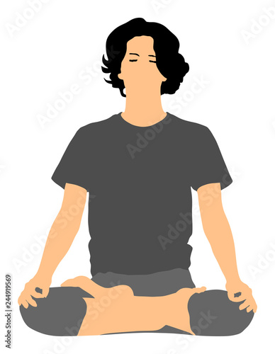 Woman exercises yoga, Yoga pose vector  illustration isolated on white background. Young woman morning practice in gym. Ballet girl pose.Work out, worming up, spirit exercise.