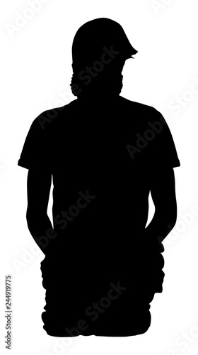 Sport man exercises yoga. Yoga pose vector silhouette isolated. Active boy in gym stretching and worming up. Health care activity. Lying down exercise in rehabilitation center. Medical treatment.