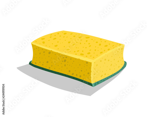 Yellow sponge for washing dishes