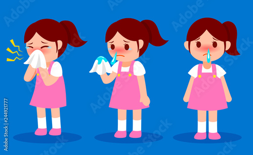 Runny nose little girl