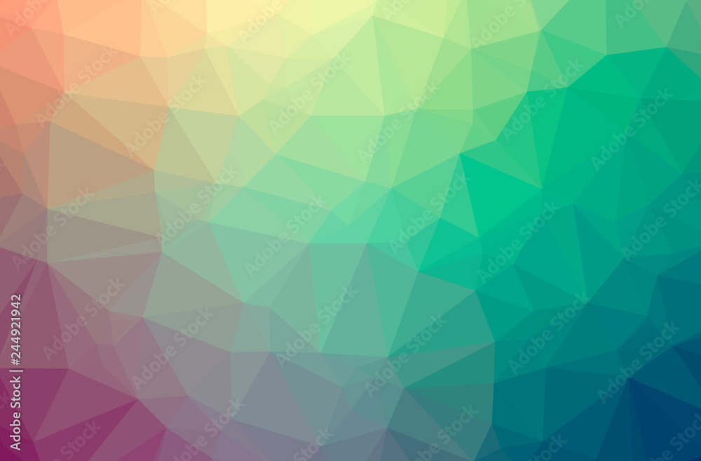 Obraz premium Illustration of abstract Green, Purple horizontal low poly background. Beautiful polygon design pattern.