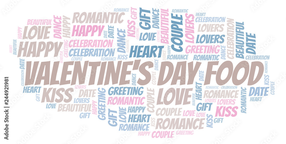 Fototapeta premium Valentine's Day Food word cloud.
