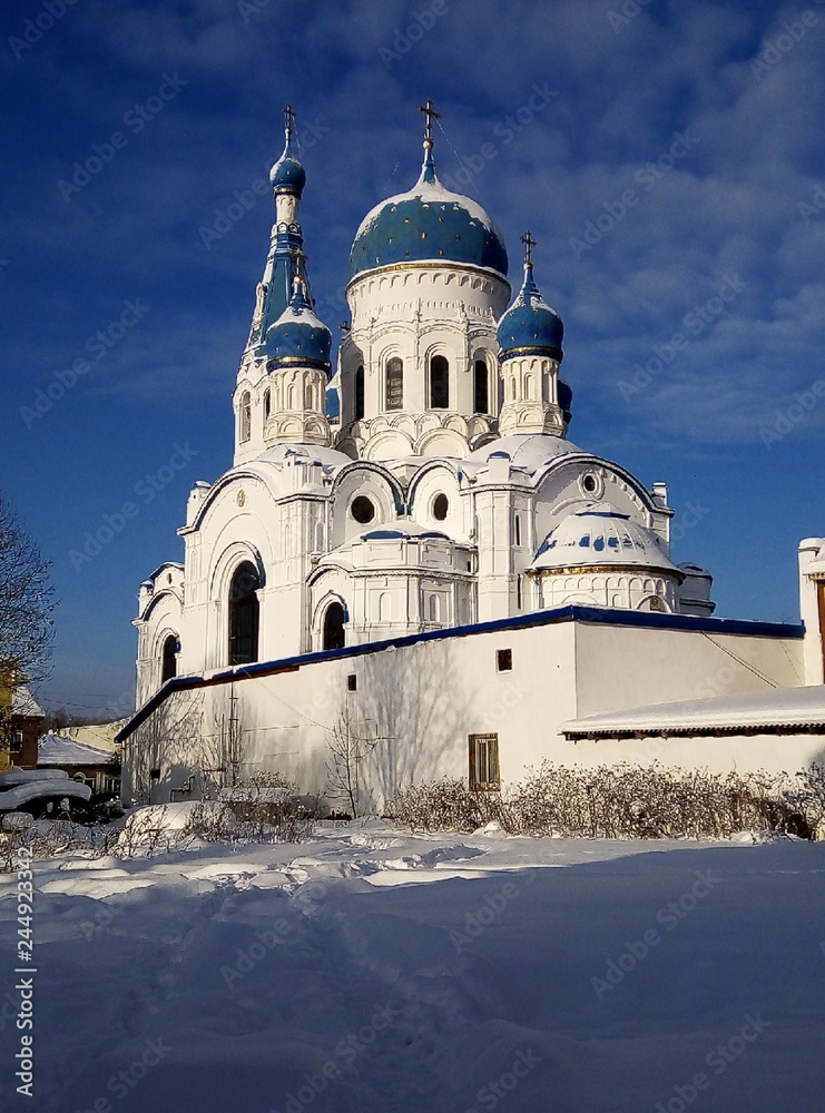 Покровский собор, Гатчина, православная церковь, зима, снег