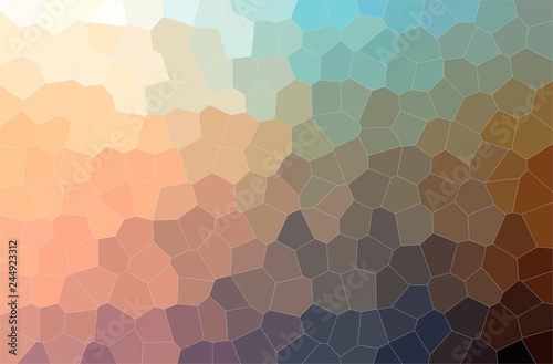 Illustration of abstract Orange, Brown And Green Middle Size Hexagon Horizontal background.