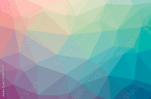 Illustration of abstract Blue And Green horizontal low poly background. Beautiful polygon design pattern.