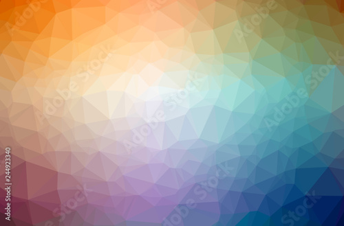 Illustration of abstract Blue  Orange horizontal low poly background. Beautiful polygon design pattern.